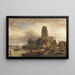 Vista di Dordrecht con la Grote Kerk - Elias Pieter van Bommel — quadro incorniciato alla parete