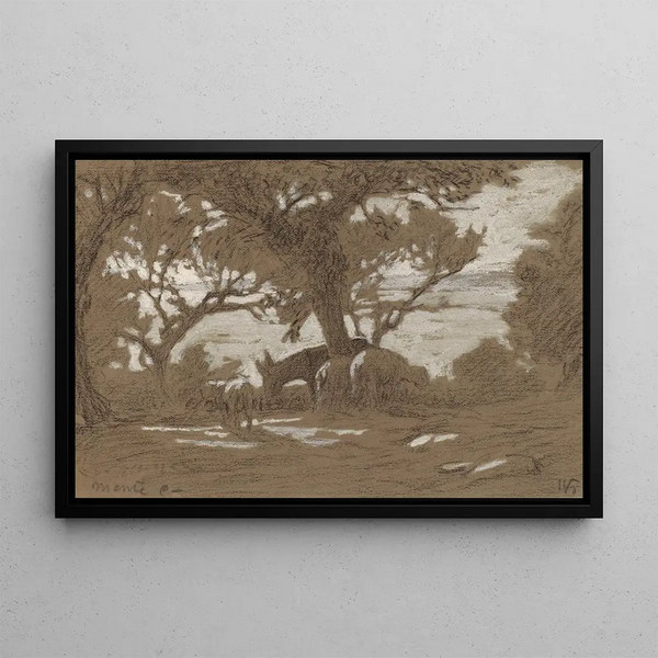 Elihu Vedder - Mt Colognola Sheep Grazing on Lake Trasimeno.webp