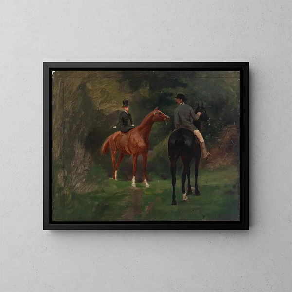 Figuren zu Pferd - Eliphalet Fraser Andrews — gerahmtes Bild an der Wand