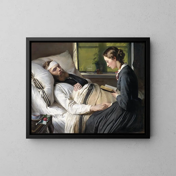 Un soldato danese ferito - Elisabeth Jerichau-Baumann — quadro incorniciato alla parete