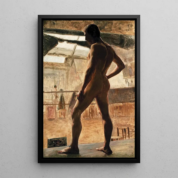 Männliches Akt-Gemälde - Eliseu Visconti — gerahmtes Bild an der Wand