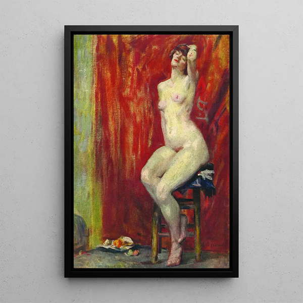Nackt sitzend - Eliseu Visconti — gerahmtes Bild an der Wand