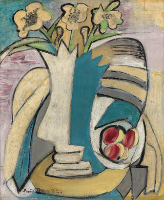 Emil Filla - Vza s kytic a broskve Vase of flowers and peaches.webp