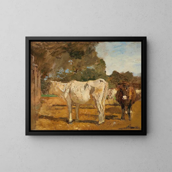 Kühe - Emil Jakob Schindler — gerahmtes Bild an der Wand