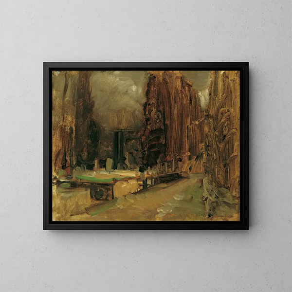 Der Friedhof von Gravosa bei Ragusa Studie für Pax - Emil Jakob Schindler — gerahmtes Bild an der Wand
