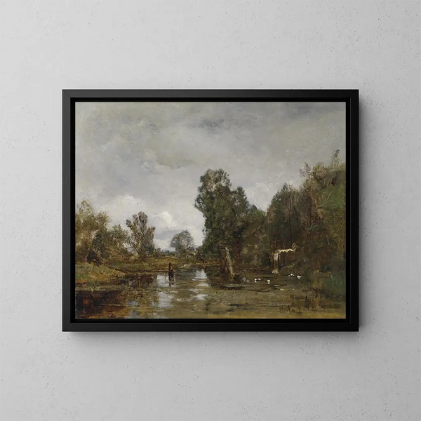 Szene vom Prater in Wien - Emil Jakob Schindler — gerahmtes Bild an der Wand