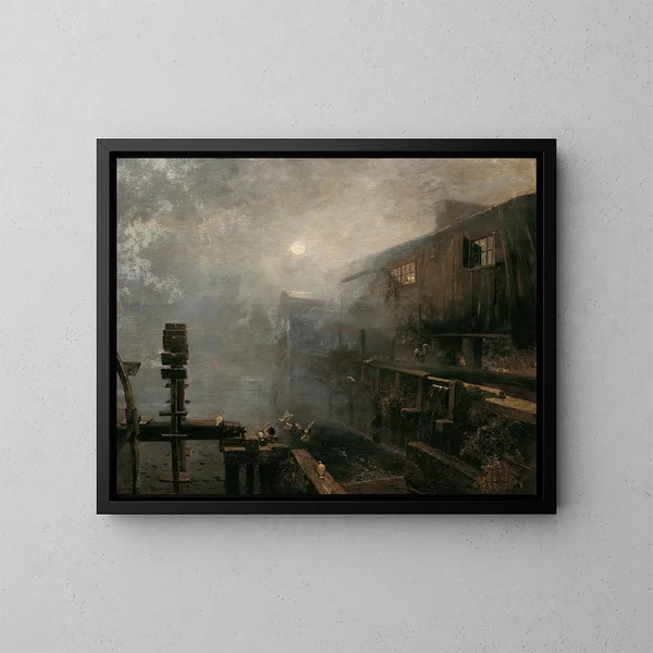 Sgemhle im Morgendunst - Emil Jakob Schindler — gerahmtes Bild an der Wand