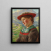 Mädchen in einer Berglandschaft - Emil Rau — gerahmtes Bild an der Wand