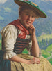 Giovane ragazza su sfondo paesaggio - Emil Rau — vista dell’opera