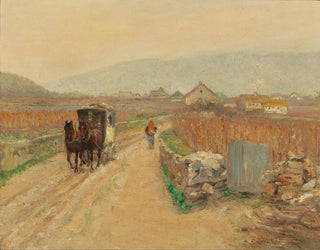 Emil Strecker - Coach on a Village Road.webp
