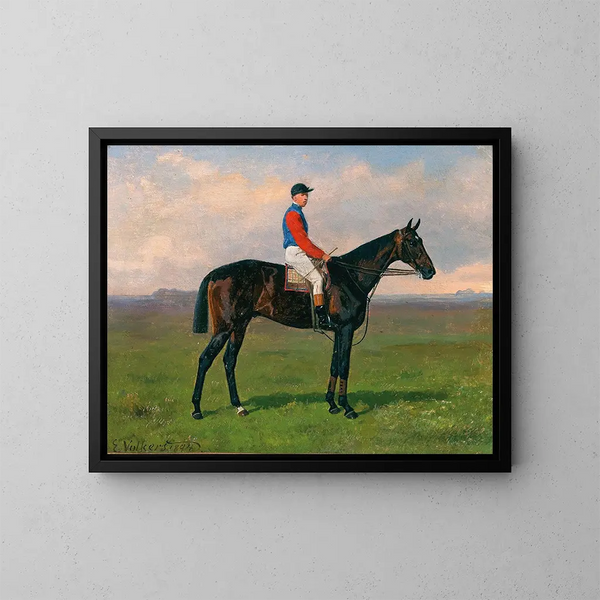 Ein Reiter auf einem Pferd - Emil Volkers — gerahmtes Bild an der Wand
