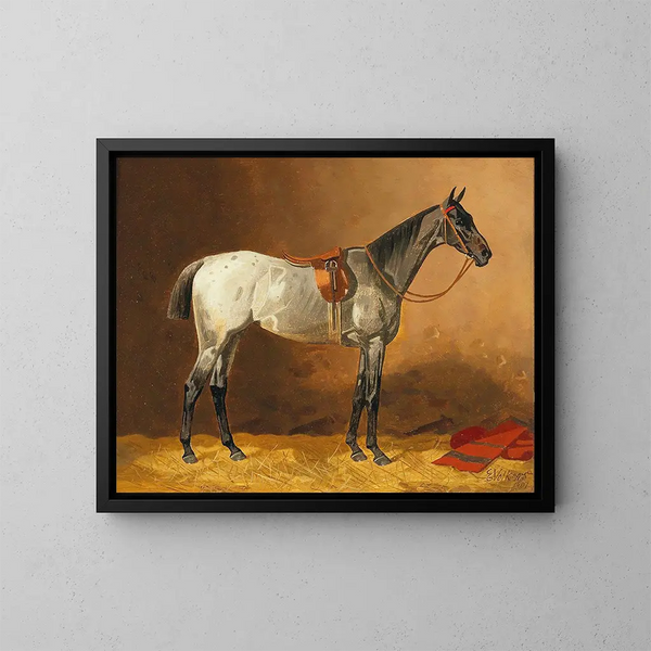 Sattel-Pferd - Emil Volkers — gerahmtes Bild an der Wand