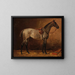 Cavallo grigio nella scuderia - Emil Volkers — quadro incorniciato alla parete