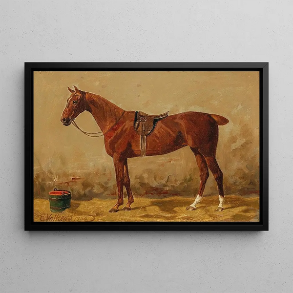Emil Volkers - Saddled Chestnut in the Stable.webp