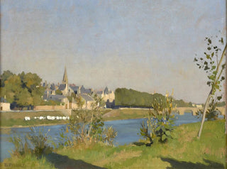 EmileLouis Foubert - Village au bord de la rivire.webp