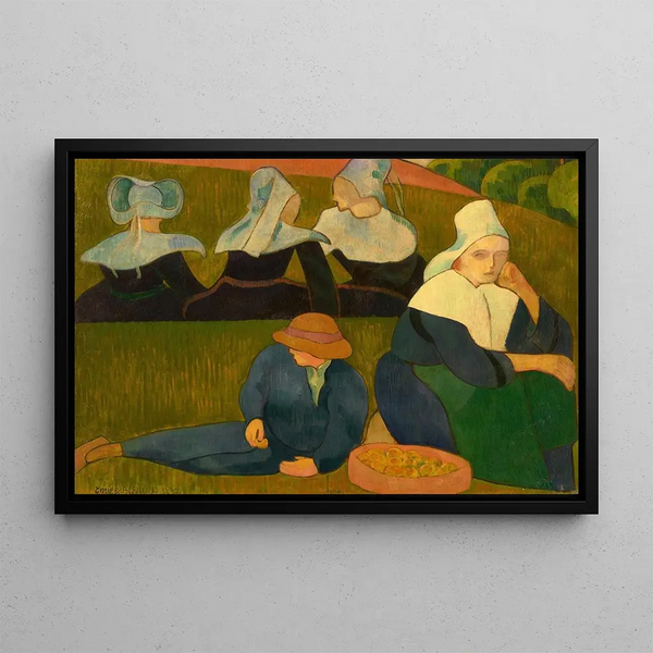 Bretonnerie Bretonnes dans une prairie - Émile Bernard — quadro incorniciato alla parete