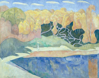 Emile Bernard - Woman Walking on the Banks of the Aven.webp