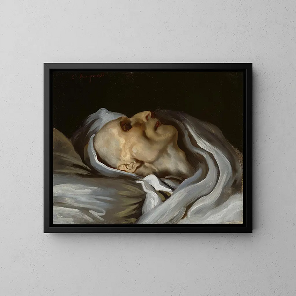 Théodore Géricault sul suo letto di morte - Émile Champmartin — quadro incorniciato alla parete