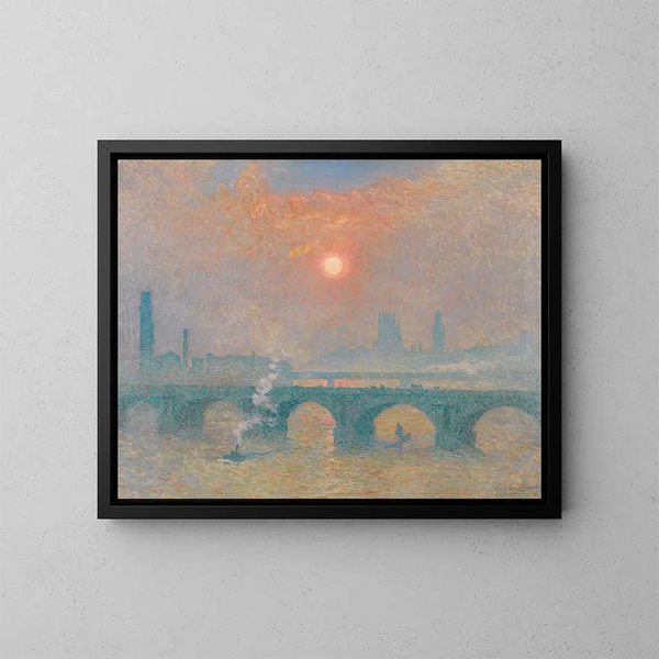 Ponte di Waterloo, Londra - Émile Claus — quadro incorniciato alla parete