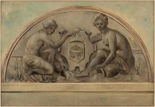 Emile Delbos - La Seine et la Marne encadrant le blason dAlfortville.webp