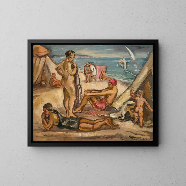Scène animée: Baigneuses au cerf-volant - Émile Othon Friesz — quadro incorniciato alla parete