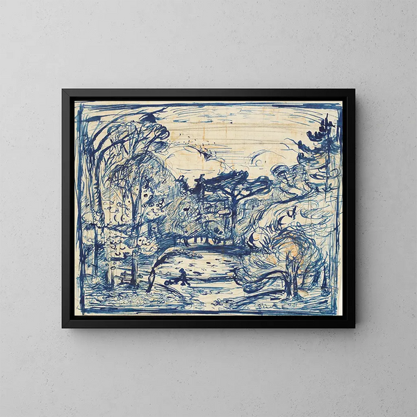 Interno di foresta con boscaiolo, La Côte de Grâce, Honfleur - Émile Othon Friesz — quadro incorniciato alla parete