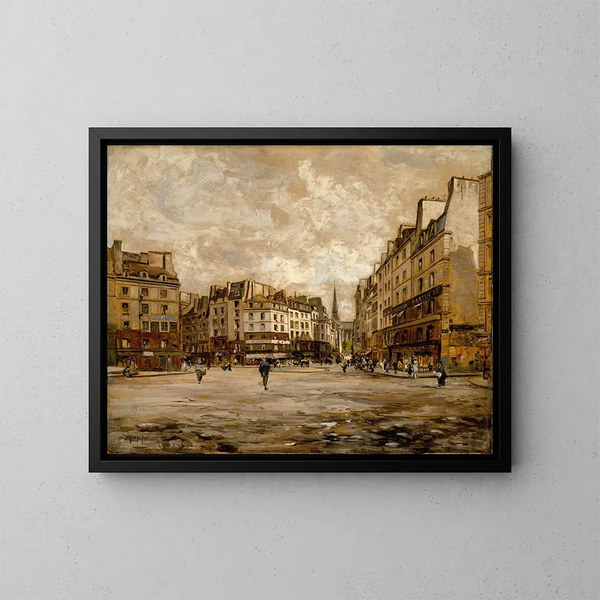 Die Place Maubert - Emmanuel Lansyer — gerahmtes Bild an der Wand