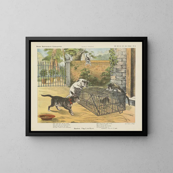 La souris et le chat - Emrik Binger — quadro incorniciato alla parete