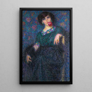 Enrico della Leonessa - Italian lady with a rose.webp