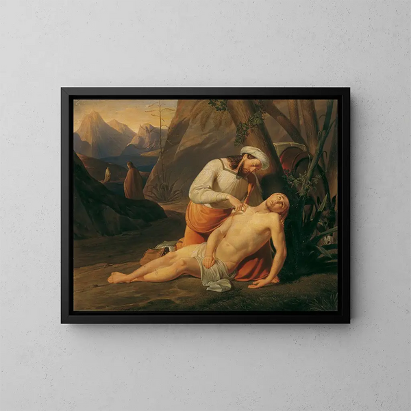 Il Buon Samaritano - Erasmus von Engert — quadro incorniciato alla parete