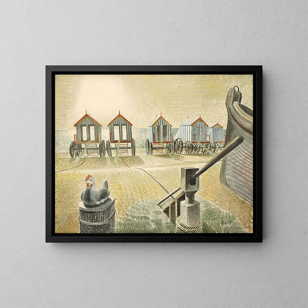 Maschinen der Bäder in Aldeburgh - Eric Ravilious — gerahmtes Bild an der Wand