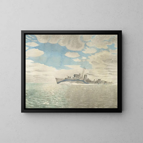 HMS Tetcott - Eric Ravilious — gerahmtes Bild an der Wand
