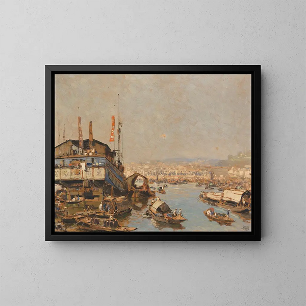 Hafen von Singapur - Erich Kips — gerahmtes Bild an der Wand
