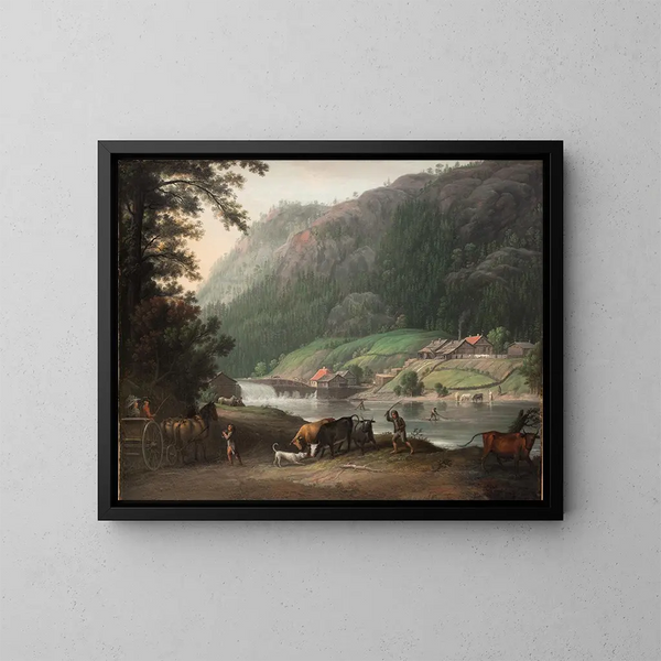 Die Tistedalen-Tal bei Frederikshald in Norwegen - Erik Pauelsen — gerahmtes Bild an der Wand