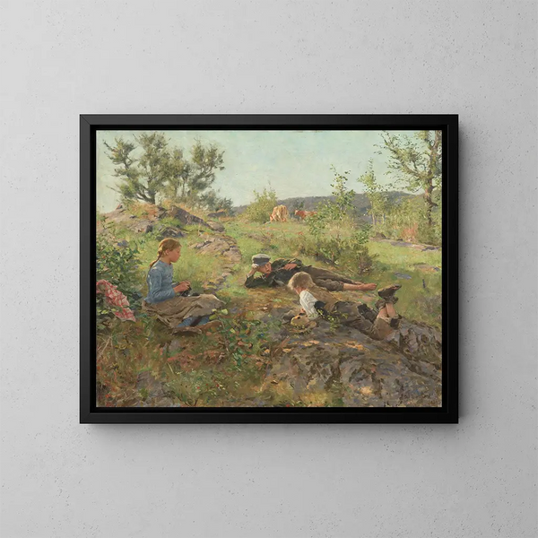 Bergers à Tty - Erik Werenskiold — gerahmtes Bild an der Wand
