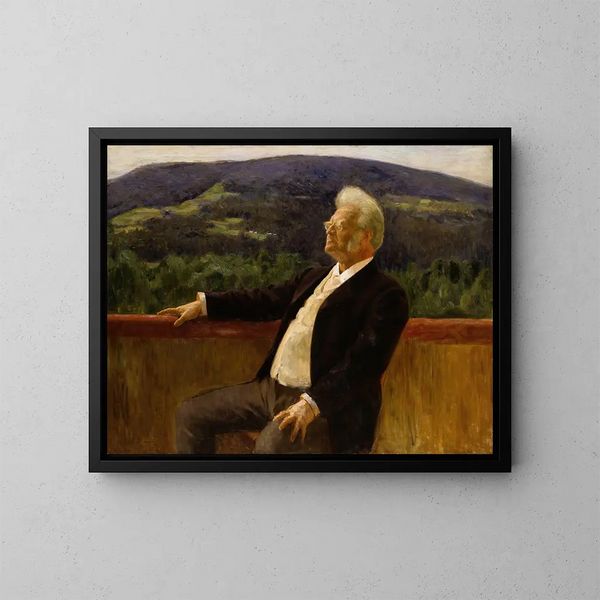 Portrait des Dichters Bjørnstjerne Bjørnson - Erik Werenskiold — gerahmtes Bild an der Wand
