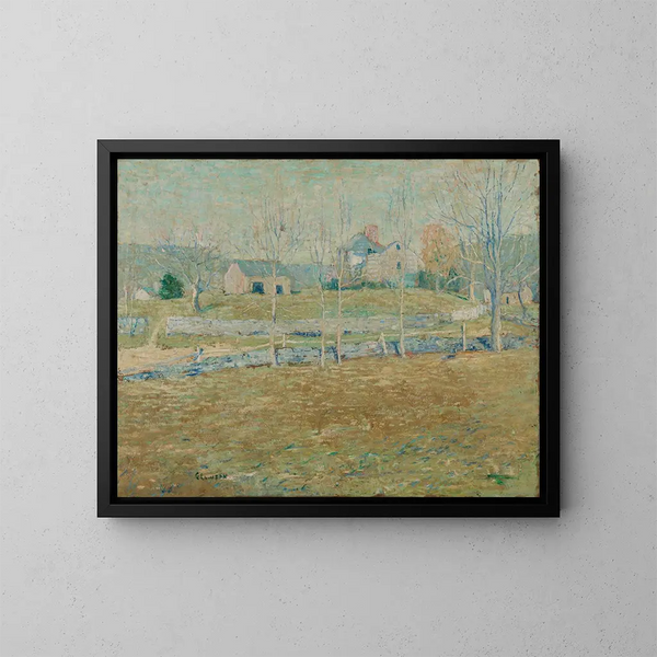 Una fattoria abbandonata - Ernest Lawson — quadro incorniciato alla parete