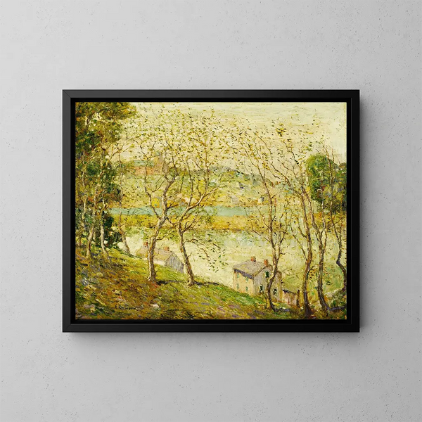 Primavera sul fiume Harlem - Ernest Lawson — quadro incorniciato alla parete