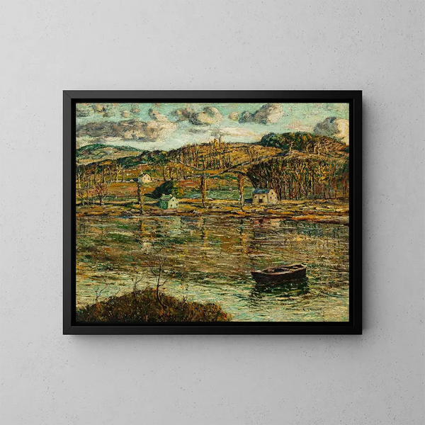 Luce del sole sul fiume Harlem - Ernest Lawson — quadro incorniciato alla parete