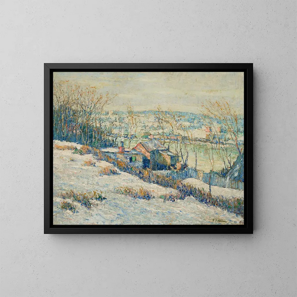 Inverno sul fiume Harlem superiore - Ernest Lawson — quadro incorniciato alla parete