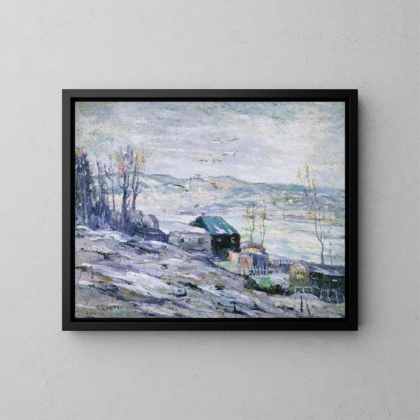 Giorno ventoso al fiume Bronx - Ernest Lawson — quadro incorniciato alla parete