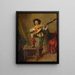 Soldier playing the theorbo - Ernest Meissonier — framed artwork on a wall