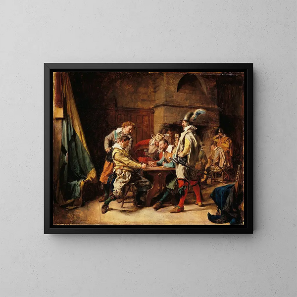 Il gioco perduto - Ernest Meissonier — quadro incorniciato alla parete