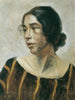 Dame in gestreifter Robe - Ernestine von Hüttenbrenner — Ansicht des Kunstwerks
