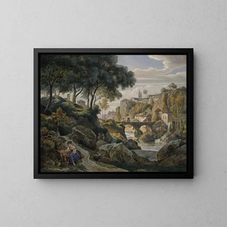 Ernst Fries - Italienische Gebirgslandschaft mit steinerner Brcke.webp