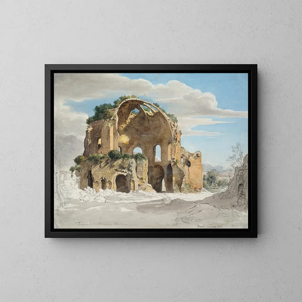 Tempio di Minerva Medica a Roma - Ernst Fries — quadro incorniciato alla parete