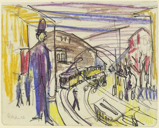 Ernst Ludwig Kirchner - Grostadtstrae mit Trambahnen.webp