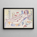 Nacktes weibliches liegend auf einer Ottomane - Ernst Ludwig Kirchner — gerahmtes Bild an der Wand