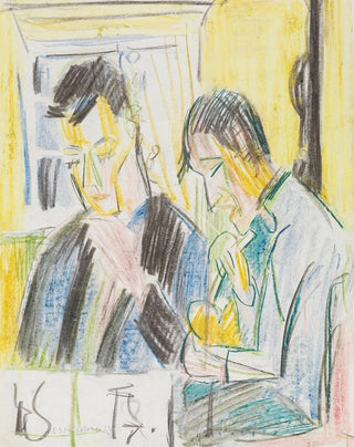 Ernst Ludwig Kirchner - Zwei Mnner am Tisch.webp