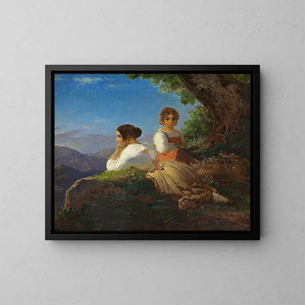 Due Italiane - Ernst Meyer — quadro incorniciato alla parete